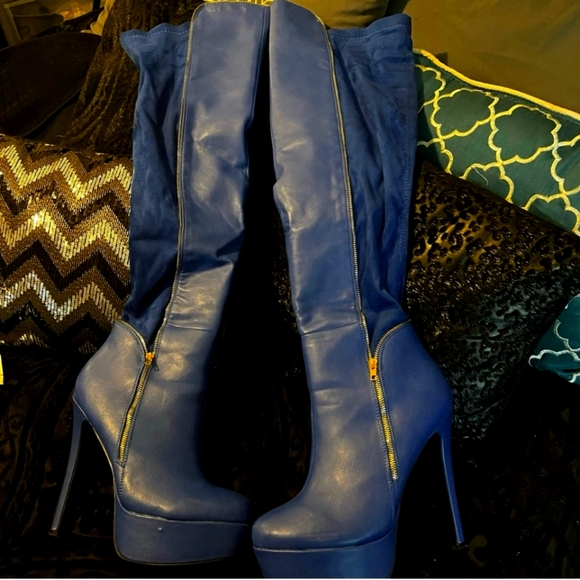 Blue platform boots women size 9 SCENE - Picture 2 of 2